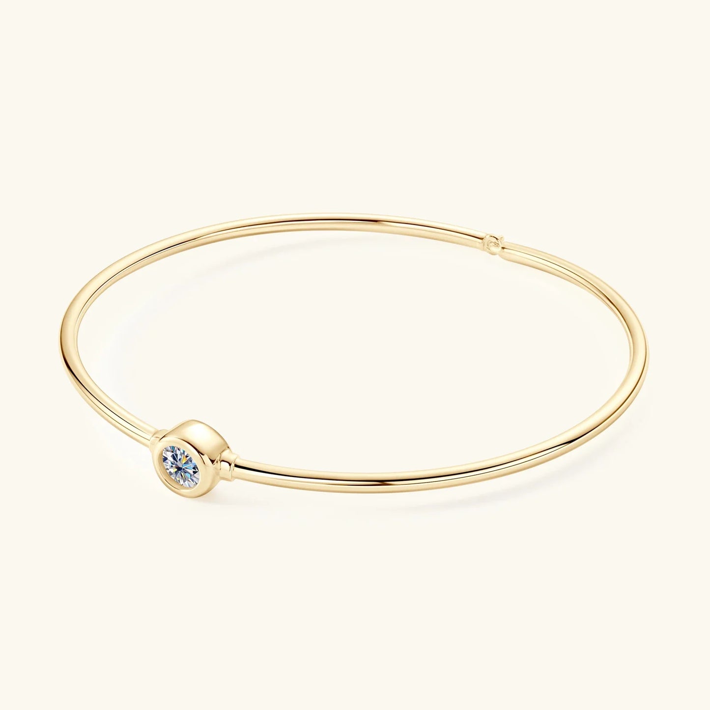 0.5CT Moissanite Bangle Bracelet 18K Gold Plated 925 Sterling Silver Classic Bangle Bezel Set Diamond Bracelet for Women Gifts