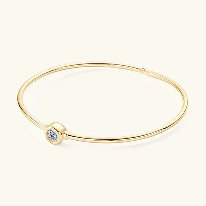 0.5CT Moissanite Bangle Bracelet 18K Gold Plated 925 Sterling Silver Classic Bangle Bezel Set Diamond Bracelet for Women Gifts