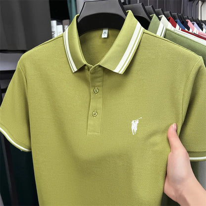 100% cotton luxury brand short sleeve polo shirt men new classic pony embroidery summer T-shirt high-end fashion casual Paul top