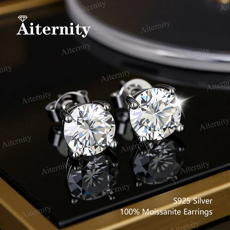 GRA Certificate Promotion 100% Moissanite Earrings for Women Pass Diamond Test Pen Ear Studs 925 Sterling Silver Fine Jewelry