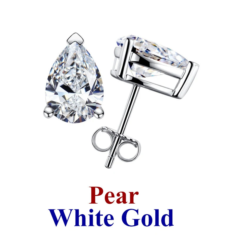 0.5-2ct Moissanite Diamond Stud Earrings for Women Original 925 Sterling Silver Lady's Moissanite Earring New 2026