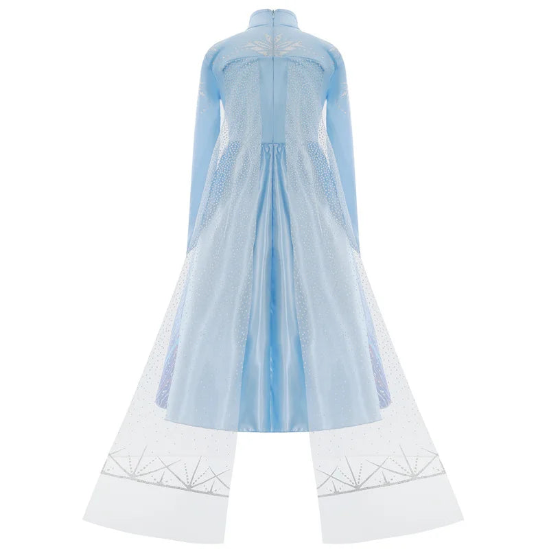 Girls Frozen 2 Elsa Anna Princess Mesh Sequin Clothes Kids Cosplay Snow Queen Costumes Carnival Birthday Party Elsa Gowns