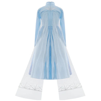 Girls Frozen 2 Elsa Anna Princess Mesh Sequin Clothes Kids Cosplay Snow Queen Costumes Carnival Birthday Party Elsa Gowns