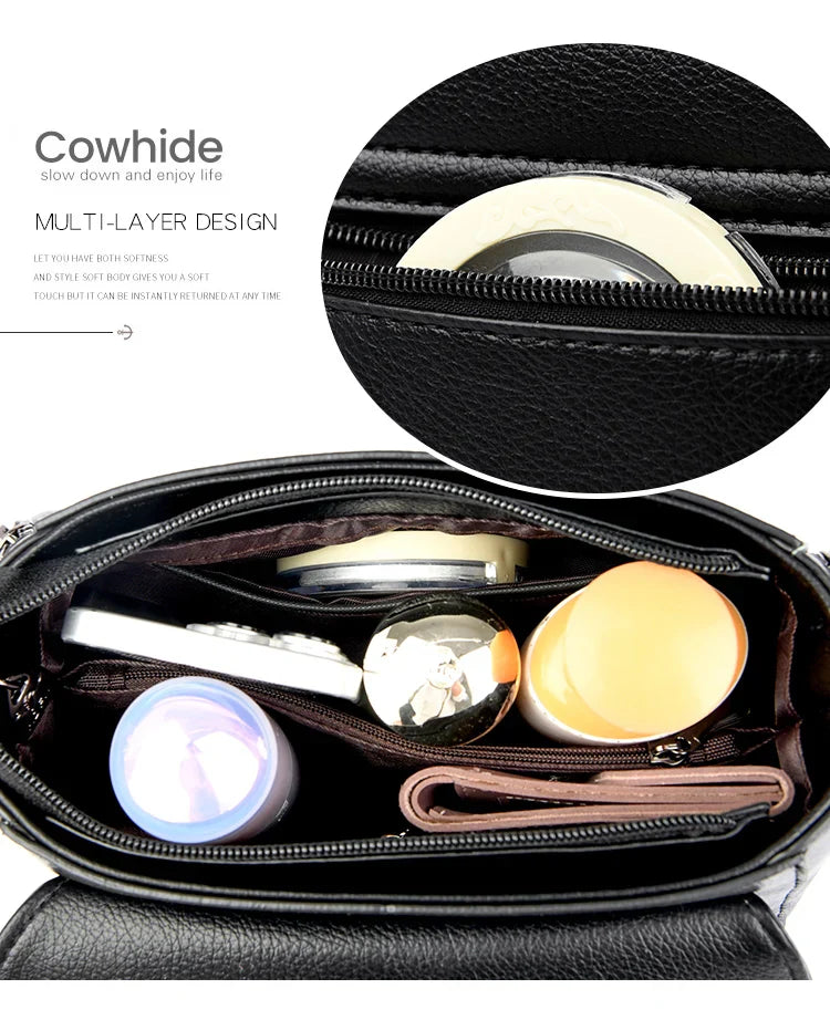 Authentic High Quality Soft Leather Luxury New Designer Fashion Casual Women's Shoulder Bag Handbag Crossbody Bags for Women2024