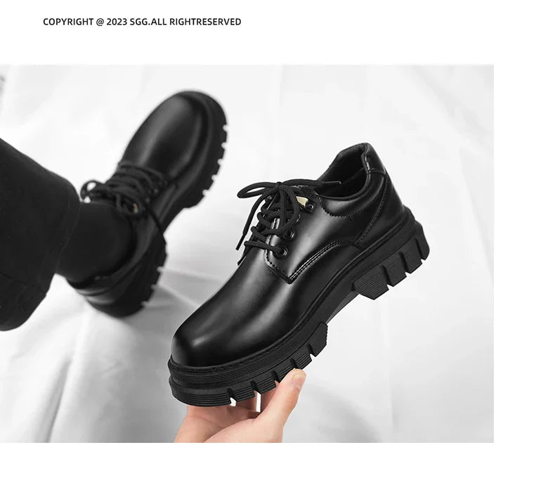 Men's leather shoes with soft soles fashion men's shoes comfortable business casual height increasing formal leather shoes men
