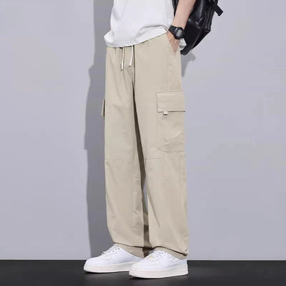 Brand Clothing Spring Summer Men's Cargo Pants Loose Straight Parachute Pants Sport Casual Long Trousers Male