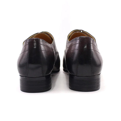 Genuine Leather Oxford Dress Shoes Men Lace Up Cap Toe Office Wedding Shoes Black Brown Brogue Pointed Oxfords Formal Shoes Men