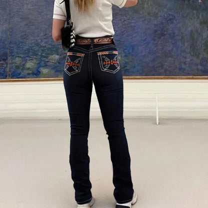 High-Rise Stretch Flare Denim Jeans