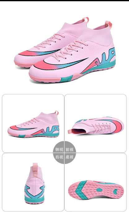 Men Professional Soccer Cleats FG/TF Football Boots Non Slip Breathable Training Shoes Outdoor Match Sneakers Grass Turf Sports