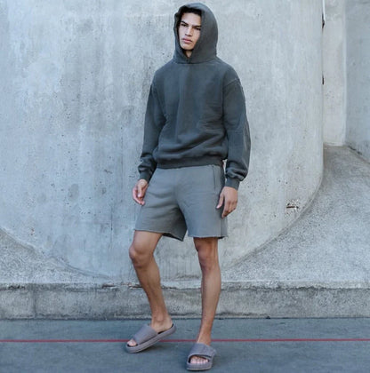 Men Cotton Shorts Thick 380g Bodybuilding Short Sweatpants Fitness Jogger Gym Men