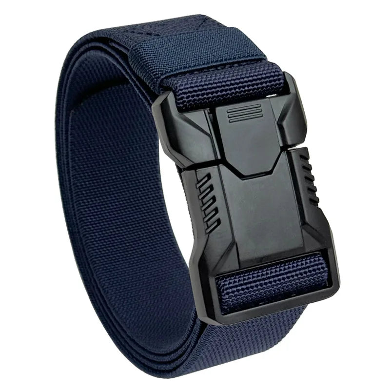 Tactical Belt Men's Elastic Webbing - Military Nylon Stretch Breathable Waistband for Outdoor Training Pants