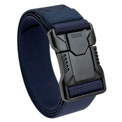 Tactical Belt Men's Elastic Webbing - Military Nylon Stretch Breathable Waistband for Outdoor Training Pants