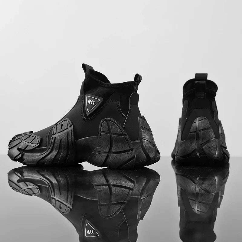New fashion high top shoes for autumn and winter niche design lightweight casual lazy shoes thick soled ankle boots short boots
