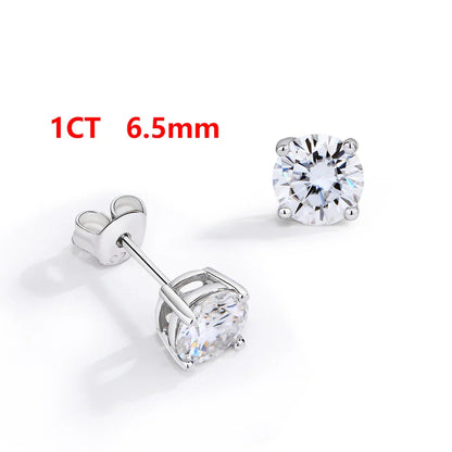 D VVS1 Moissanite Four Claw Earrings For Women Man S925 Sterling Silver Sparkling Wedding Jewelry Shipping from the USA