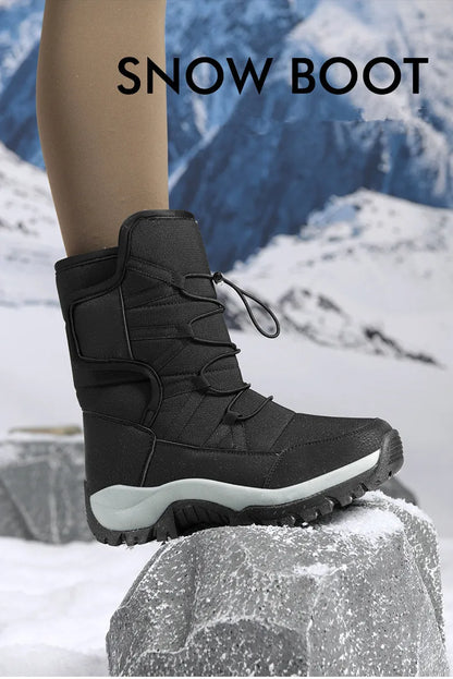 Men's Winter Shoes Waterproof Men's Boots Warm Plush Couple Snow Boots Outdoor Non-slip Hiking Boots Men Work Ankle Boots