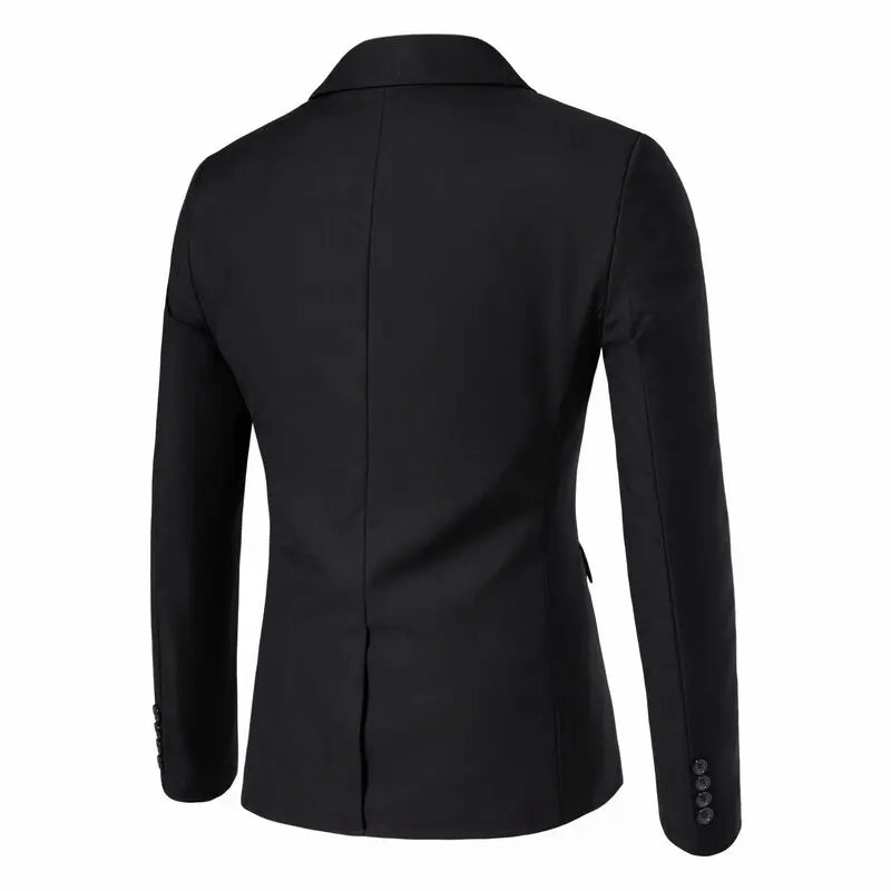 Suit Men's (Blazer+ Vest + Trousers) Fashionable Business Solid-color Wedding British-style Workwear, Casual Performance Suit