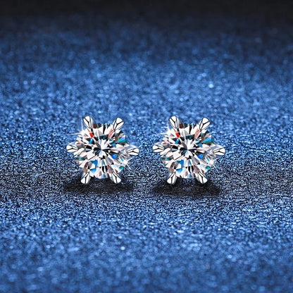 NeeTim 1ct 2ct Moissanite Screw Earrings for Women 925 Sterling Silver with Gold Plated Diamond Wedding Party Girl Stud Earrings