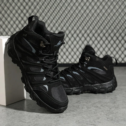 New Men High Quality Leather Boots Fishing Hunting Sneakers Desert Combat Men's Boots Outdoor Hiking Shoes Ankle Boots Work Safe