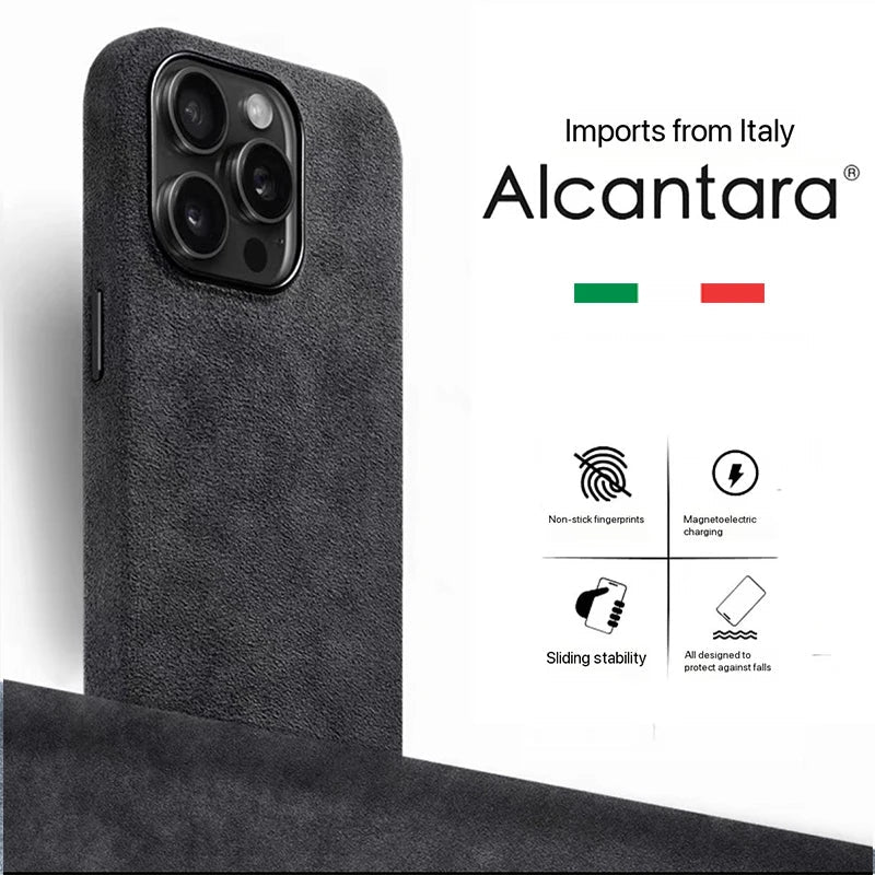 Magsafe Case for iPhone 16 17 Pro Max 15 14 Luxury Magnetic Magnetic Supercar Interior Leather Magnet Phone Cape