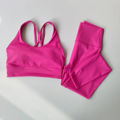 Yoga Suit Women High-end Sports Bras Leggings Slimming Hip Lifting Sports Fitness Bras and Leggings Tank Top Breathable Set