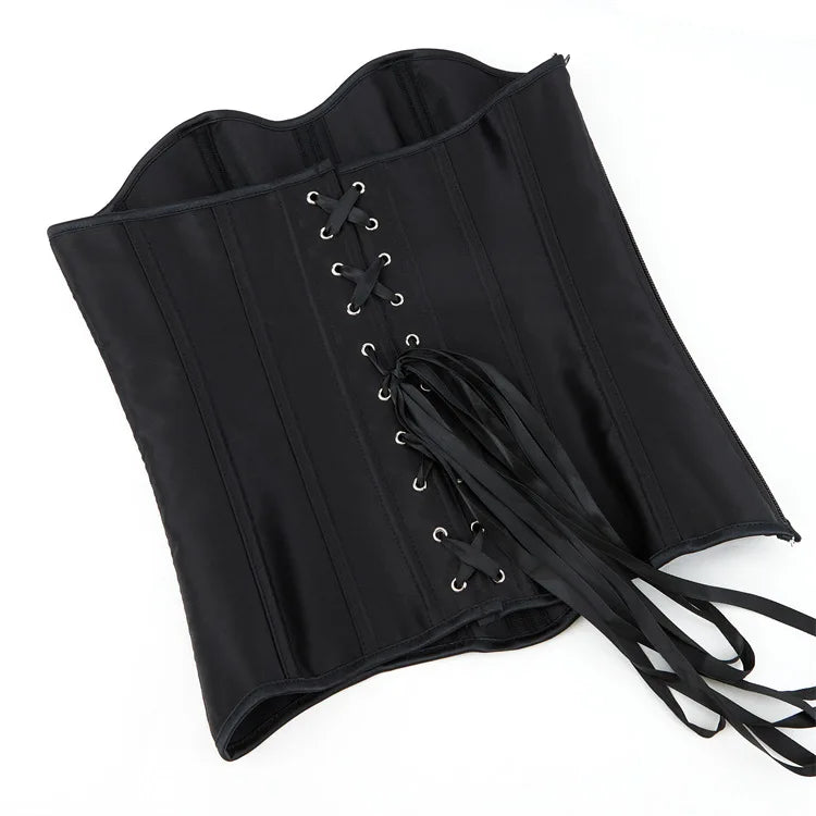 White Sexy Corsets Bustiers for Women Overbust Corset Top Corselet Satin Up Zipper Corsetto Shaper Gothic Korsett Black