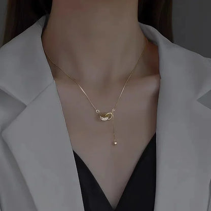 Stainless Steel Necklaces Black Exquisite Minimalist Square Pendant Choker Chains Fashion Necklace For Women Jewelry Party Gifts