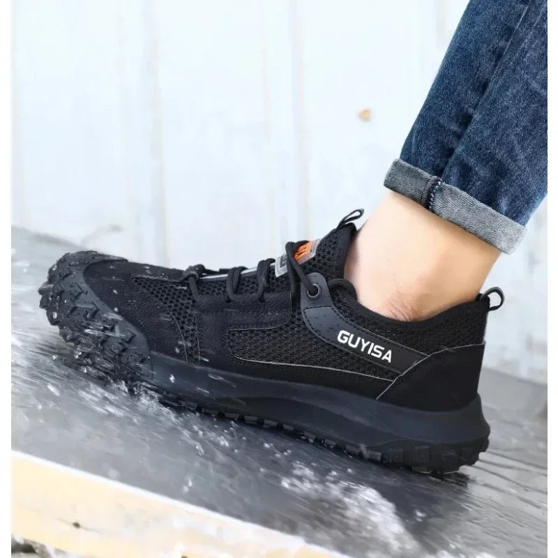 Summer Safety Shoes Protective Shoes  Men's Fashion  Breathable Steel Ladle Toe  Work Shoes  Breathable Safe Sturdy and Durable