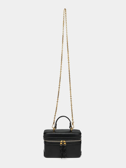 Fashionable versatile box bag brown one shoulder trendy hand-held hard fashionable small square bag