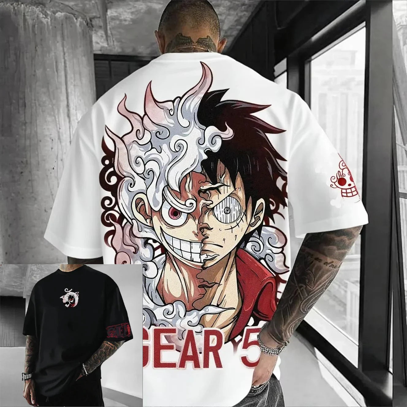 One Piece Luffy Men's T-Shirt Graphic Tee Anime Print Short Sleeve Tee Summer New Oversized Streetwear Anime Cosplay Y2k Clothes
