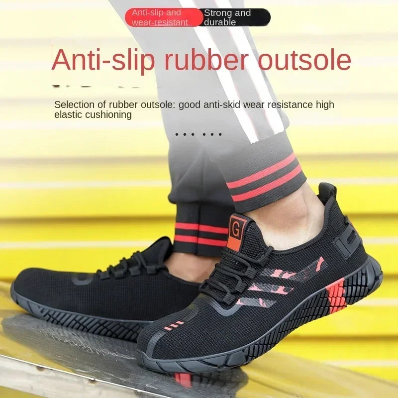 Work Sneakers Men's Safety Shoes Construction steel toe work Shoes Safety boots Men's shoes Puncture proof work summer Kevlar