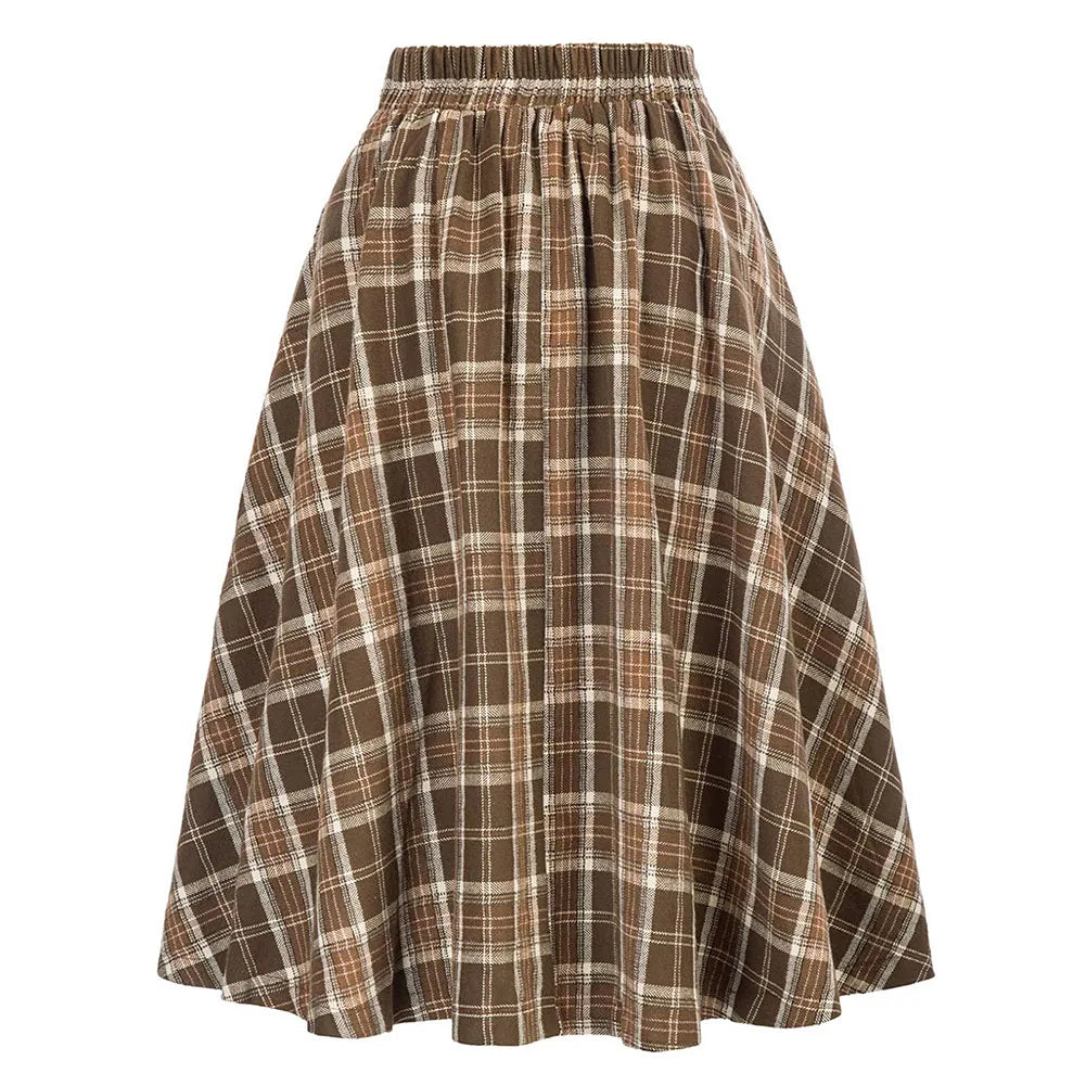 High Quality Widely Applicable Affordable Skirt Women Skirt High Waist Elegant Ladies Loose Dress Women Tartan Check Plaid