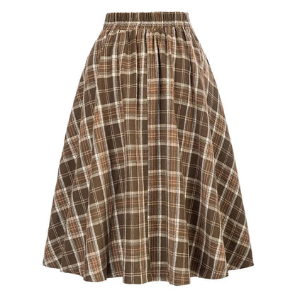 High Quality Widely Applicable Affordable Skirt Women Skirt High Waist Elegant Ladies Loose Dress Women Tartan Check Plaid