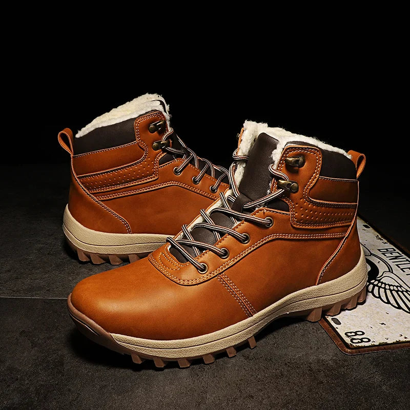 Men Boots High Quality Hking Shoes High Top Shoes Tactical Sneakers Snow Wniter Boots Outdoor Mountaineering Camping Thick Sole