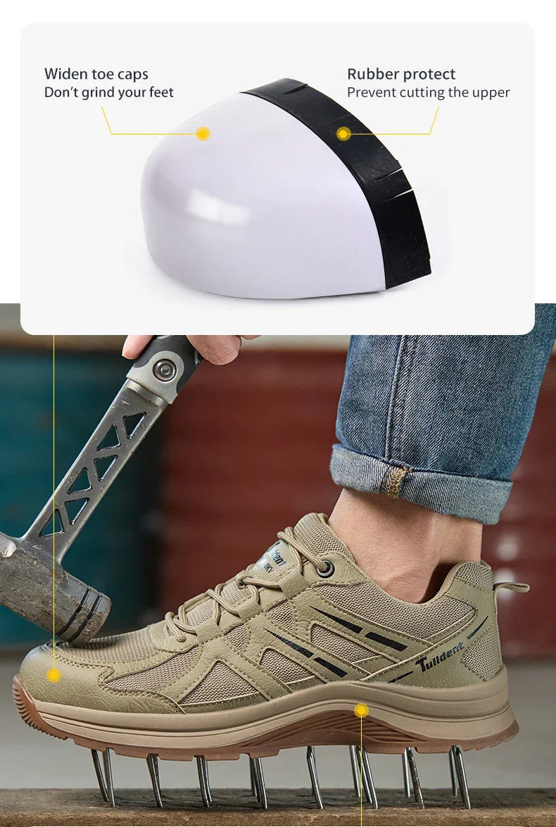 New safety shoes, anti-smashing and anti-puncture work shoes, insulated shoes, men's protective boots