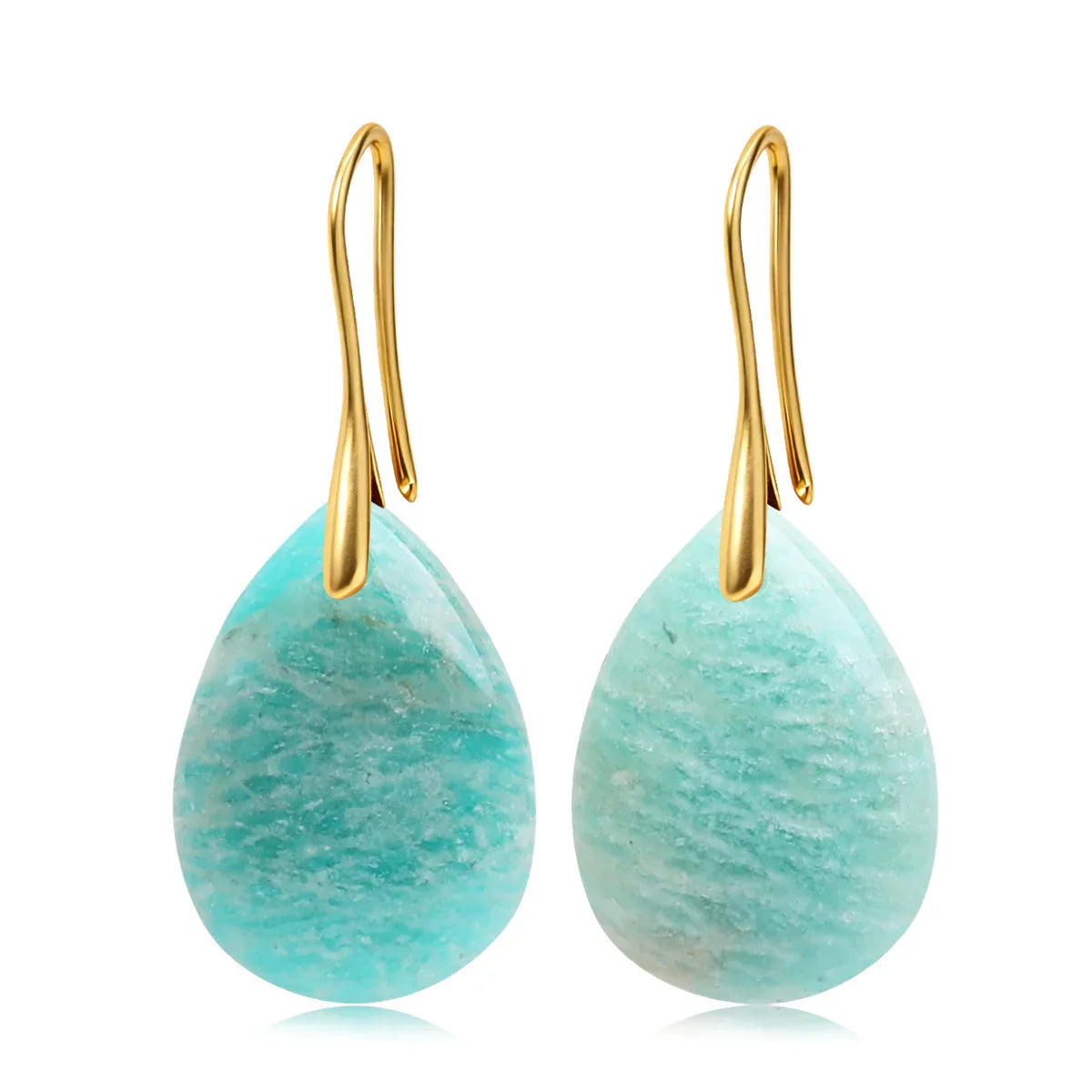 Natural Stone Pendant Women's Teardrop Earrings Elegant Gem Jewelry Creative Gift Black Obsidian Amethyst Rose Quartz Earrings