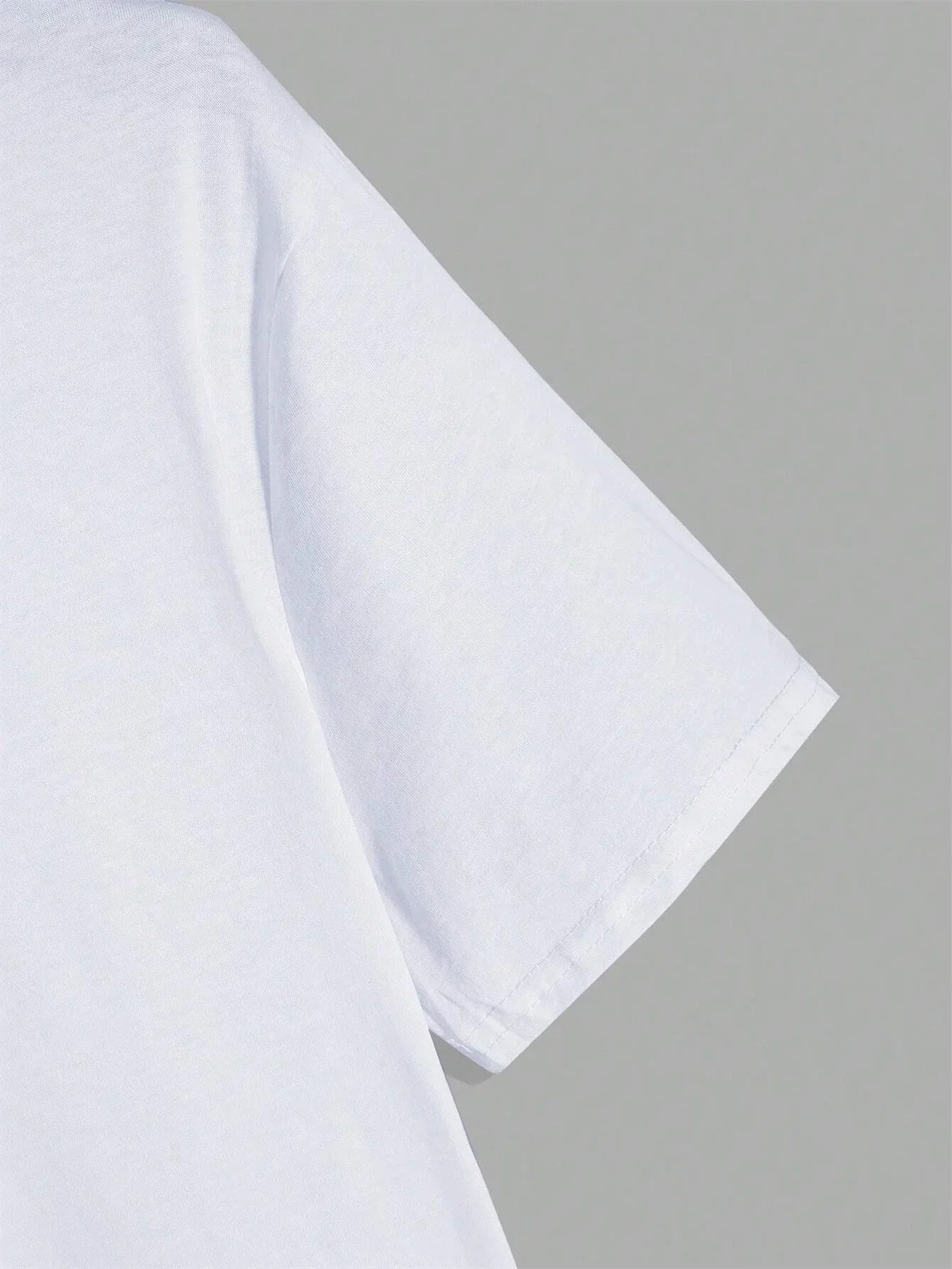 Summer men's 100% pure cotton casual loose size smiley face pattern printed sports comfortable round neck short sleeved T-shirt