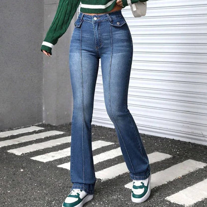 Women's Bell-Bottom Pants, Versatile Washed Flared Jeans