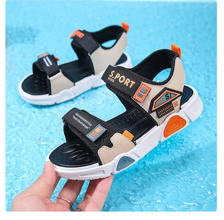Children's sandals cartoon soft-soled non-slip boys' sandals in summer hook and loop fashion girls' sandals 4-10 years old 38