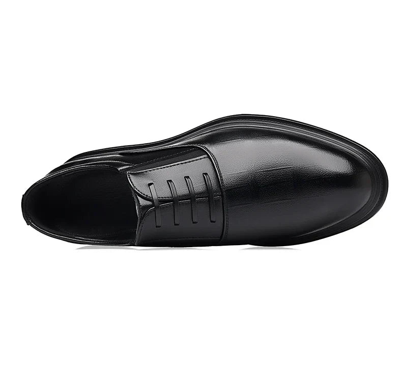 Men Dress Shoes Black Soft Leather Men Heighten Formal Shoes Casual Business Men Oxfords Suit Shoes