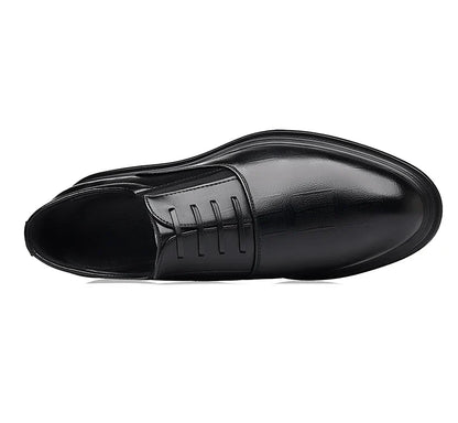 Men Dress Shoes Black Soft Leather Men Heighten Formal Shoes Casual Business Men Oxfords Suit Shoes