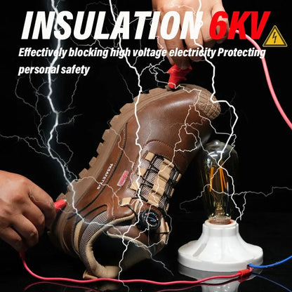 Men's Fashionable Safety Shoes 6KV Insulated Breathable Water-Resistant Anti-Slip Comfortable Work Footwear for Casual And Profe