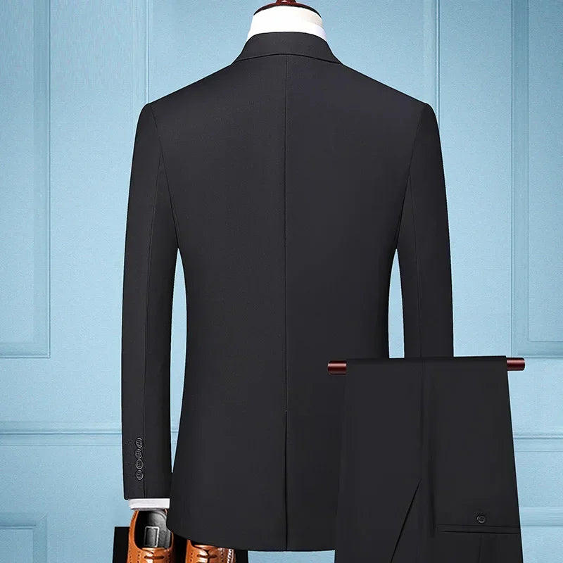 The New Store Offers Discounted Prices  Casual Formal Business Men's Fashionable Gentleman Solid Color All-season Fitted Suit