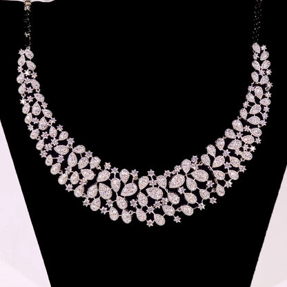 Gorgeous CZ Crystal Zirconia Luxury Silver Color Necklace Europe Bridal Wedding Party Dubai Jewelry Set for Women 2024