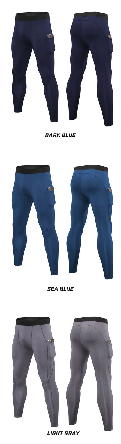 Men's Autumn and Winter Warm Running Tight Leggings Sports Gym Fitness Jogging Pants Fast Dry Running Compression leggings
