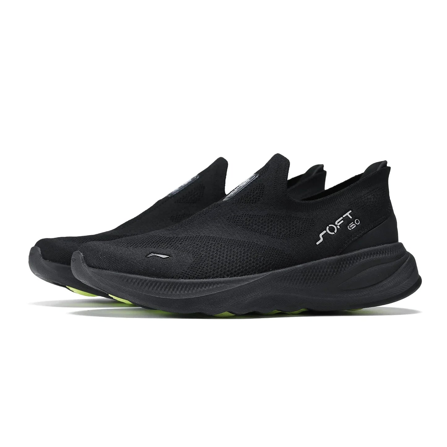 Men's SOFT GO 2 KNIT Slip-on Casual Walking Shoes Cushion Comfy Stable LiNing Mesh Jogging Daily Sports Sneakers AGLV017