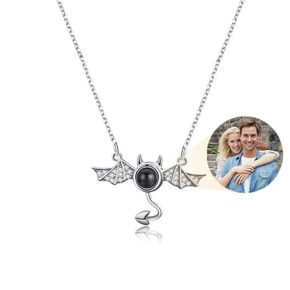 Custom Photo Necklace Projection Necklace with Picture I Love You 100 Languages Personalized Necklace Jewelry Gifts for Women
