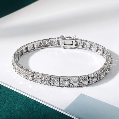 GRA Certified Full Moissanite Diamond Tennis Bracelet D Color For Woman Man 925 Silver Couple Chain Bangle Bracelets Gift
