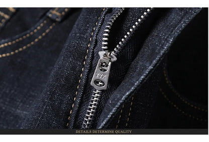Men's Soft Straight Denim Pants 2025 Autumn Classic Business Black Biker Jeans Overalls Masculino Pantalone Hombre Mannen Homme