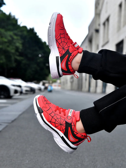 New children's shoes boys cartoon spider sneakers students casual light running shoes children's non-slip basketball shoes 26-38