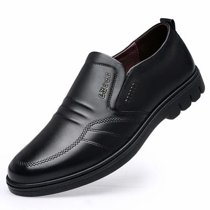 Men's CLassic Leather Shoes New Soft Sole Business Casual Loafers Black Offic Worlking Shoes Low-top Slip on Formal Men's Shoes